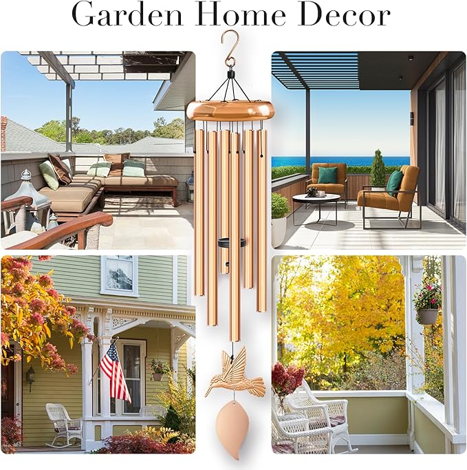 Wind Chimes for Outside, Hummingbird Memorial Wind Chimes Gifts, Windchimes Outdoors, Unique Sympathy Wind Chimes Gifts for Loved one Mom Dad, Home Garden Decor.