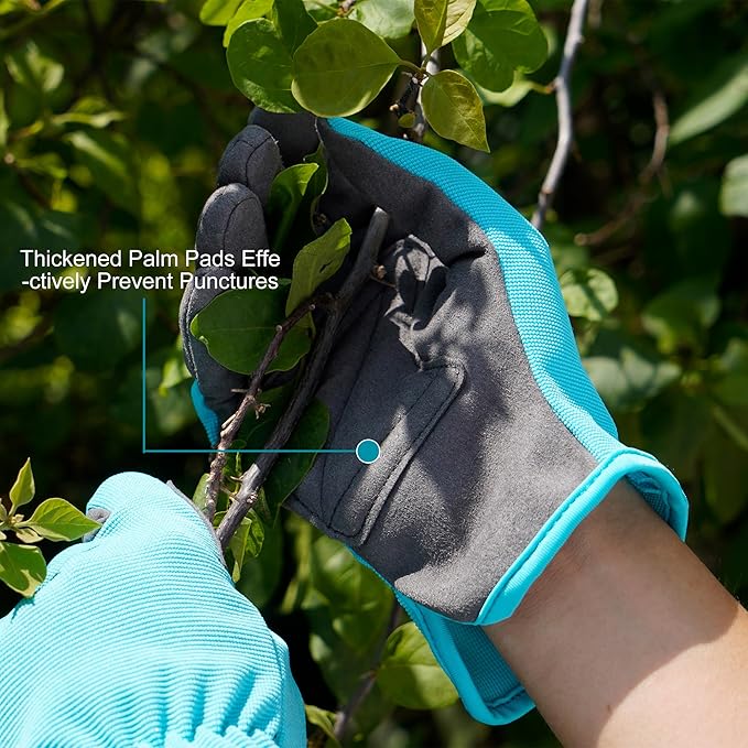 CYRUS Gardening Gloves – Breathable Puncture-Resistant Work Gloves for Men & Women, Multi-Scene Use for Gardening, DIY, Construction & Outdoor Tasks (Blue)