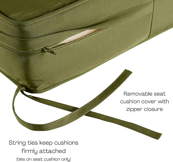 Greendale Home Fashions Outdoor Reversible 2-Piece Deep Seat Cushion Set, Juniper