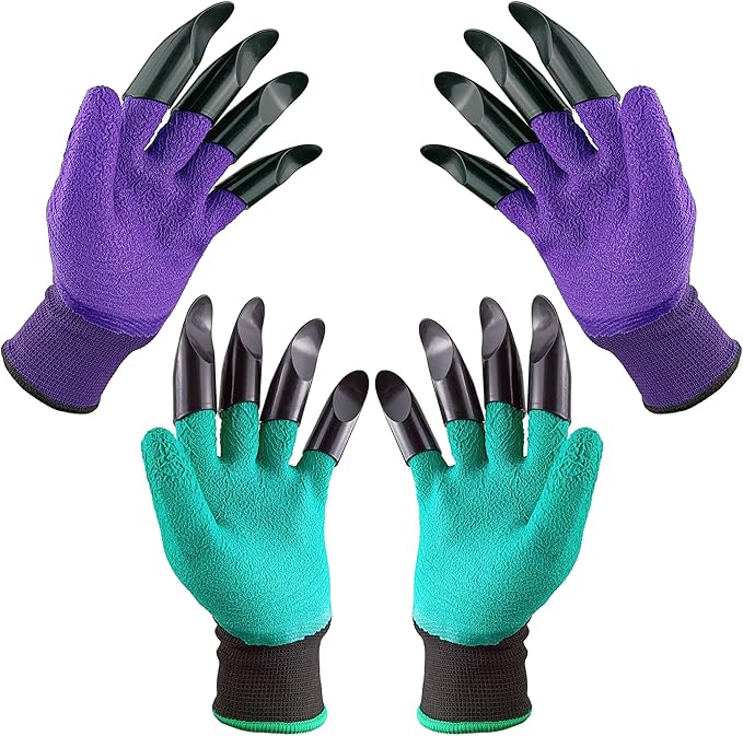 DCCPAA Garden Gloves with Claws,Claw Gardening Gloves for Digging,Planting, Weeding, Seeding-Waterproof for Men and Women