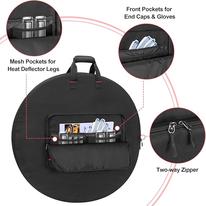 Large Heat Deflector Carry Bag, Compatible with Solo Stove Yukon 27" Heat Deflector, Fire Pit Heat Deflector Accessories Bag with Handles, Heat Deflector Carrying Case Dia: 31”, Bag Only