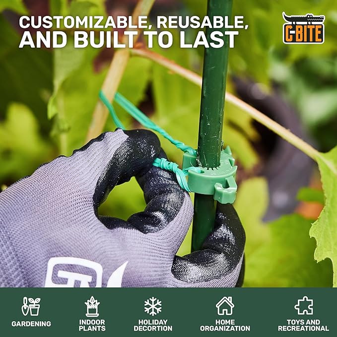 12-Inch Plant Ties | Heavy Duty Flexible Twist Ties for Gardening | Secure Tomatoes, Vines, and Branches | Durable and Reusable Gardening Ties (50 Pack - Green)