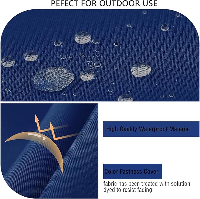 idee-home Outdoor Cushions for Patio Furniture, Outdoor Seat Cushion, Waterproof Hampton Bay Deep Seat Replacement Couch Chair Cushions for Garden Lawn Backyard Deck, 24 x 24 Navy Bue