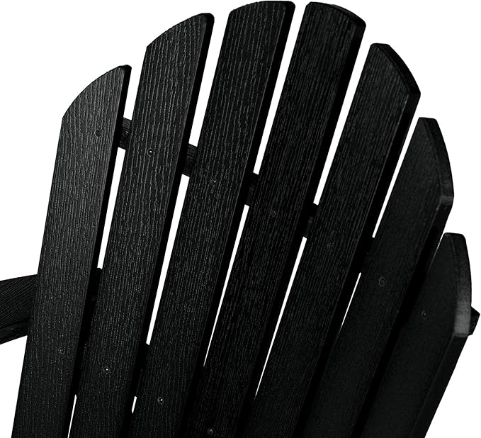 highwood Hamilton Made in the USA Folding and Reclining Adirondack Chair, Adult Size, Black