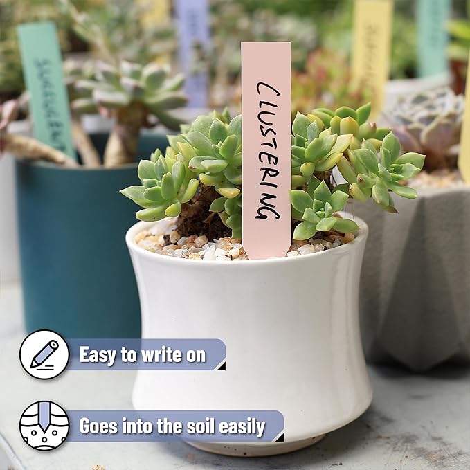 Mr. Pen- Plastic Plant Labels, 100 Pcs, 4", Pastel Colors Plant Markers, Tags, Garden Labels, Waterproof Markers for Outdoor Garden, Planting Sticks for Seeds