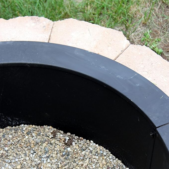 Sunnydaze Outdoor Fire Pit Ring - Heavy-Duty Round Steel Fire Ring Insert - DIY Above or In-Ground - 33-Inch Outer/27-Inch Inner Diameter