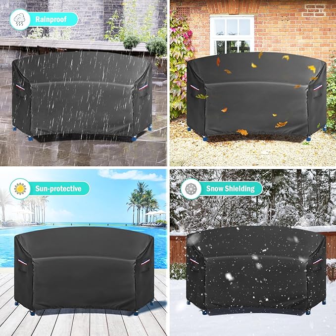 Cover for Adirondack Chair Set,Outdoor Patio Bistro Sets Covers for Balcony,Porch, Garden,Backyard,All-Weather Protector for HDPE Outdoor Table and Chairs(Only-Cover,71x28x33.5in,Black)