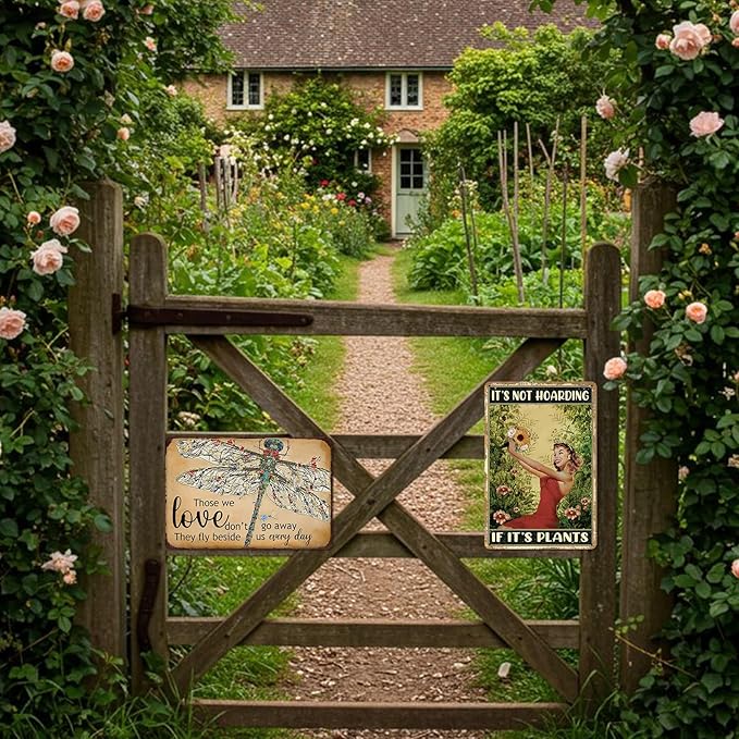 Garden Outdoor Wall Decor Plant Lover Gifts For Women Vintage Gardening Metal Tin Sign It‘S Not Hoarding If It'S Plants Signs Plant Accessories Indoor Funny Yard Decor Green House Decor 8x12 Inch