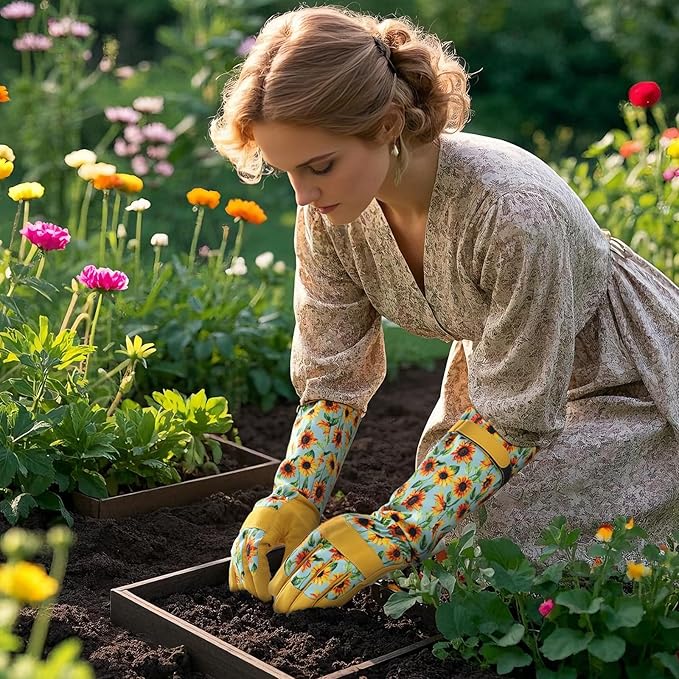 Trifabricy Gardening Gloves for Women - Long Garden Gloves with Grip Breathable, Thorn-Proof Puncture-Resistant Work Gloves