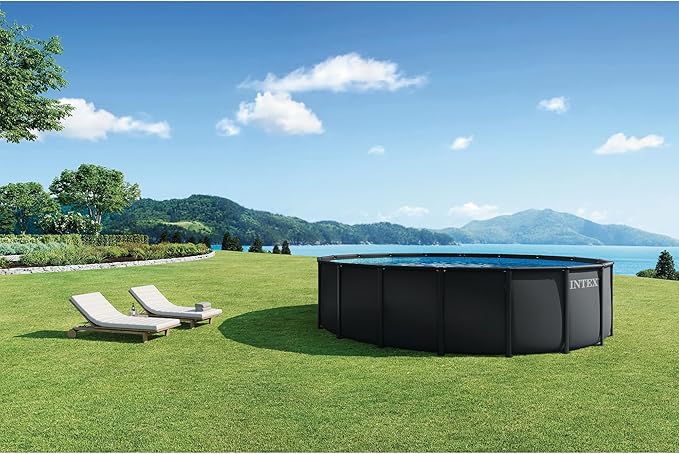 INTEX Ultra XTR Deluxe Round Above Ground Swimming Pool Set: 18ft x 52in - Includes Krystal Clear Cartridge Filter Pump - Easy to Assemble