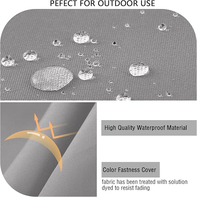 idee-home Outdoor Cushions for Patio Furniture, Outdoor Seat Cushion, Waterproof Couch Hampton Bay Deep Seat Replacement Chair Cushions for Garden Lawn Backyard Deck, 26.5 x 26.5 Grey
