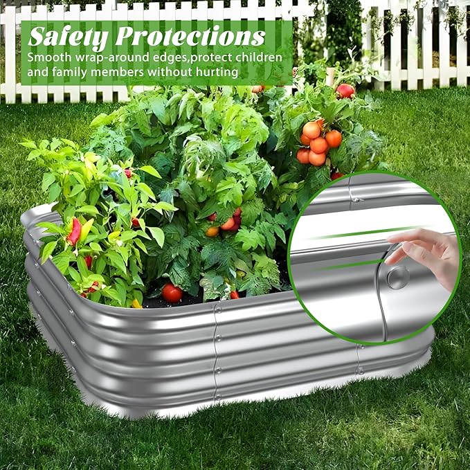 Galvanized Raised Garden Beds for Gardening - 23x23x11in Thickened Small Metal Planter Box Above Ground for Vegetables,Flowers, Herb,Outdoor Garden Container Square