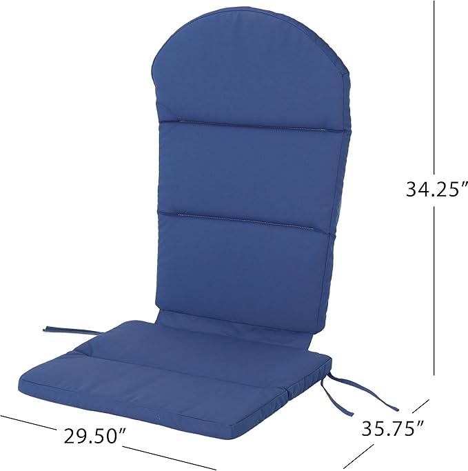 Christopher Knight Home Terry Outdoor Water-Resistant Adirondack Chair Cushions (Set of 2), Navy Blue, 2 Count (Pack of 1)
