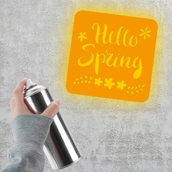 36pcs Spring Drawing Stencils for Kids 8 Inch Sidewalk Chalk Stencils Painting Large Washable Reusable Spring Themed Flowers Primary Shape Template for Kids Toddlers Preschool