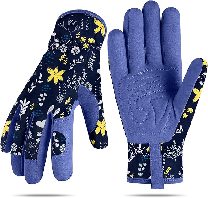 Baidast Garden Gloves, Breathable Leather Gardening Gloves Thorn Proof for Digging, Planting, Pruning