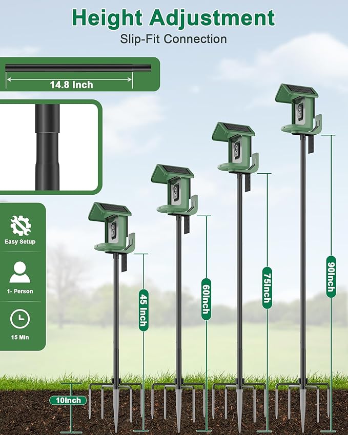 Bird Feeder Pole – 90 Inch Height Bird House Pole with 1-Inch Dia Heavy Duty for Birdfeeders, Feeding Stand with Mount Kit for Outdoor, Slip-Fit Connection, Black