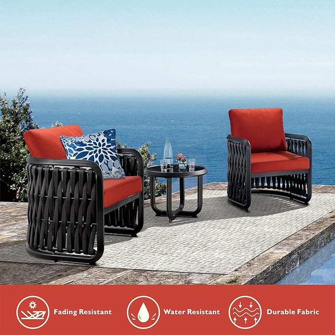 JMGBird 19x19 Outdoor Chair Cushions Set of 2 Water-Repellent Outdoor Seat Cushions 3-Year Color Fastness Outdoor Cushions for Patio Furniture
