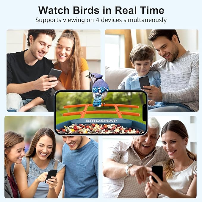 birdsnap® PAV-Bird Feeder with Camera,2K HD with 64GB Card, AI Identify Smart Bird House Cam Solar Panel,Live Stream,Motion Detection,Auto Record Video for Backyard Outdoors,Ideal Gift for Bird Lover