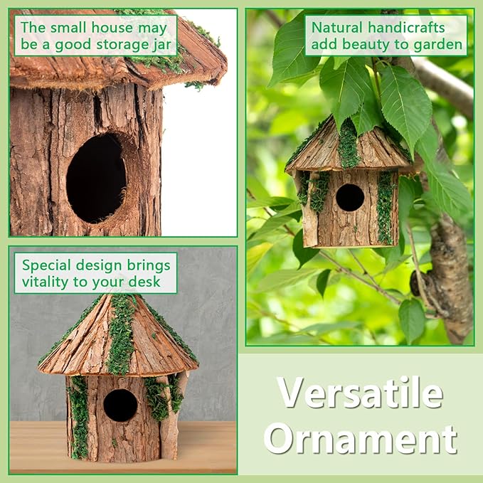 Premium Wooden Bird House, Cedarwood Hanging Birdhouse with Predator Guard, Nesting Box for Wild Bird Viewing, Indoor Decorative or Outdoor Functional Use, Ideal for Birdwatchers, Medium