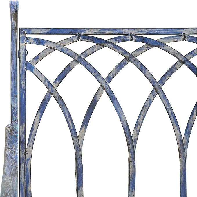 SAFAVIEH Outdoor Collection Medrano Victorian Mossy Blue Wrought Iron Rocking Chair