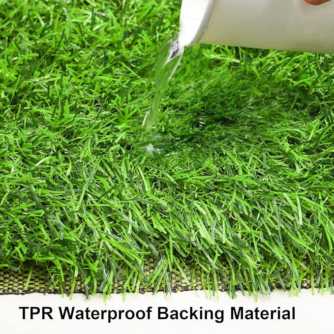 Fasmov Green Artificial Grass Rug Grass Carpet Rug, 3.2' x 6.5' Realistic Fake Grass Deluxe Turf Synthetic Turf Thick Lawn Pet Turf, Indoor/Outdoor Area Rug