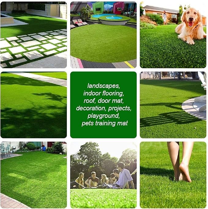 Artificial Grass Turf, 13ft x 73ft (949 ft²) 20mm Pile Height Indoor Outdoor Synthetic Realistic Faux Fake Astroturf Rug Carpet Mat for Balcony Decor Playground Patio Dogs