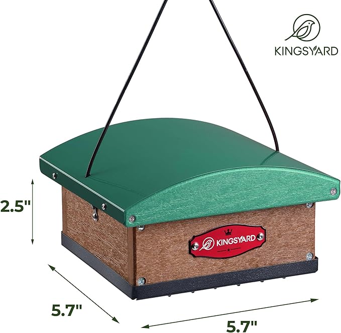 Kingsyard Upgraded Upside Down Double Suet Feeder with Metal Weatherproof Roof, Squirrel-Proof Metal Edging, Suet Feeders for Outside Hanging, Great for Attracting Woodpecker, Nuthatch, Titmouse