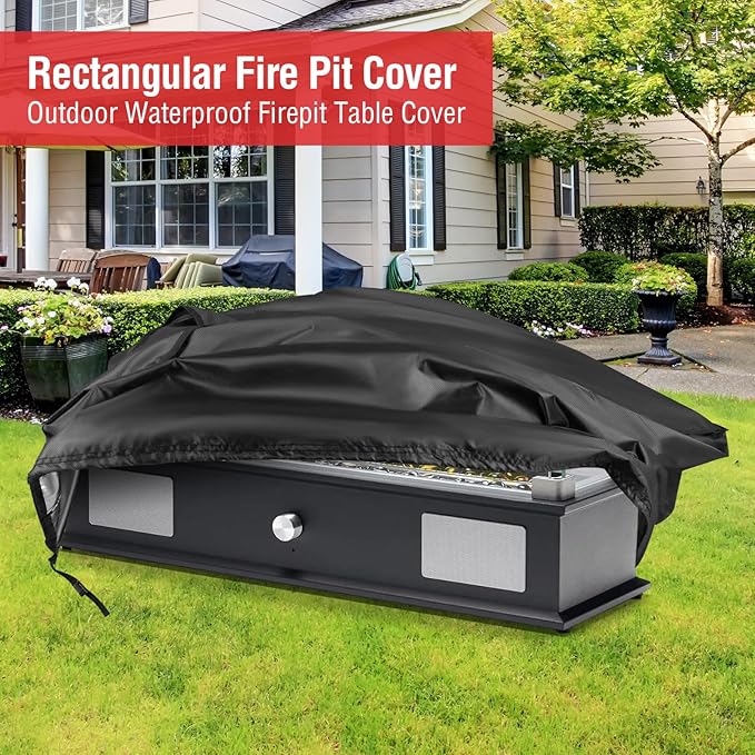 Outdoor 28 inch Rectangular Table Top Propane Fire Pit Cover, 40,000 BTU Tabletop Gas Firepit Cover for BAIDE HOME Patio,Outdoor Portable Fireplace Rectangular Fire Cover - 28 x 7 x 8 Inch