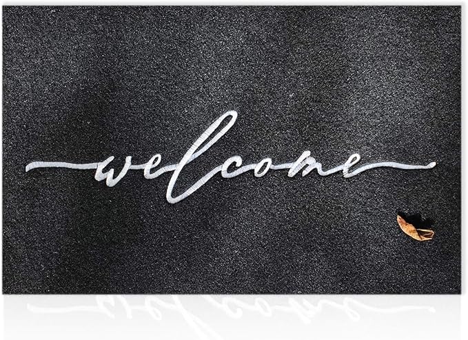 AAZZKANG Welcome Mat Door Mats Outdoor with Non Slip Rubber Backing Front Door Mat Easy to Clean Indoor Doormat for Entrance,High Traffic Areas,Patio 18"x30"