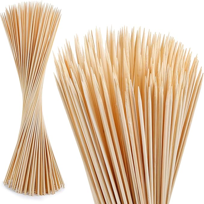 200 PCS Bamboo Marshmallow Roasting Sticks, SMores Skewers for Fire Pit, Proper Long 16 Inch Heavy Duty 4mm Thick Wooden Smores Sticks for Open Fire Pits Roaster Barbecue Hot Dog Camping Kebab Sausage