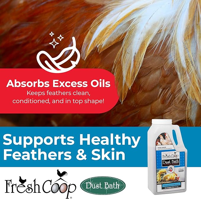 Progressive Planet Fresh Coop Dust Bath, 6lb Jug (Pack of 2) - Food-Grade Diatomaceous Earth & Calcium Montmorillonite Clay - Supports Healthy Feathers, Reduces Boredom & Encourages Dust Bathing