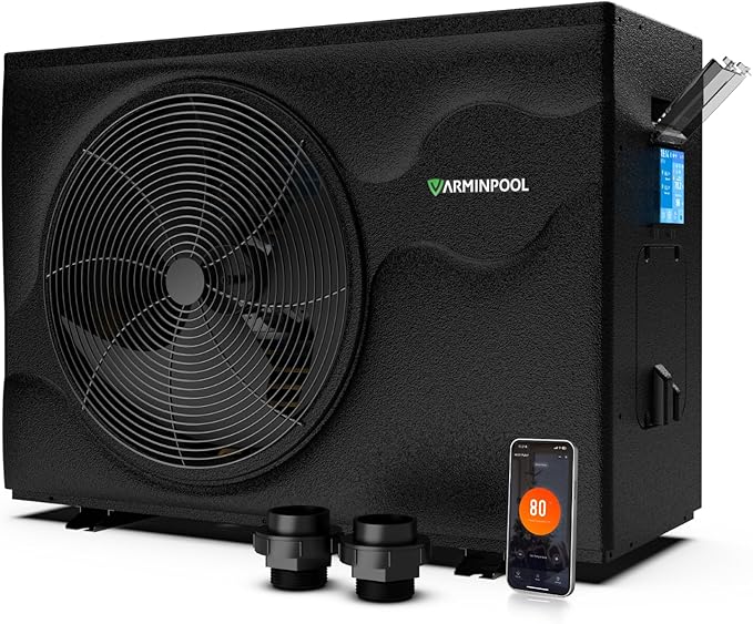 Pro Invert 90000BTU Pool Heat Pump for 24000 Gallons Above and In Ground Pools, Full Inverter Electric Pool Heater, WiFi Control & Timer, Heat & Cool, Energy Efficient, 220V
