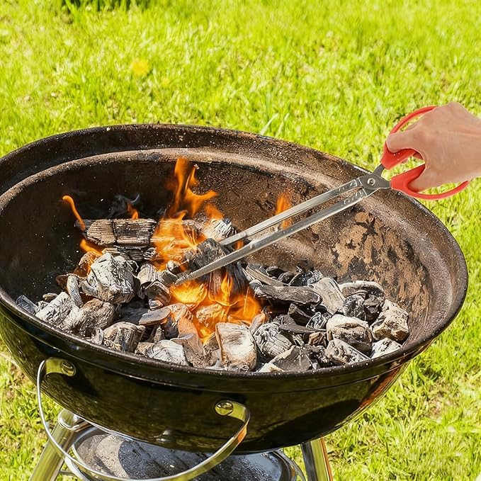 Fireplace Tongs Pellet Scoop Set Compatible with Solo Stove Mesa/XL, Tabletop Fire Pit Mini Firewood Grabber, Tool Metal Grabber for Mini Fire Stick/Pellet Handling, Accessories for Solo Stove