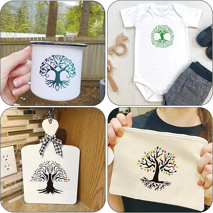 Small Stencils for Painting on Wood Burning Reusable, 3 Inch Reusable Stencil for Craft Ornament Paint Template Stencils for Wall Card Rock Wood Signs Coasters Canvas Home Decor(Tree)