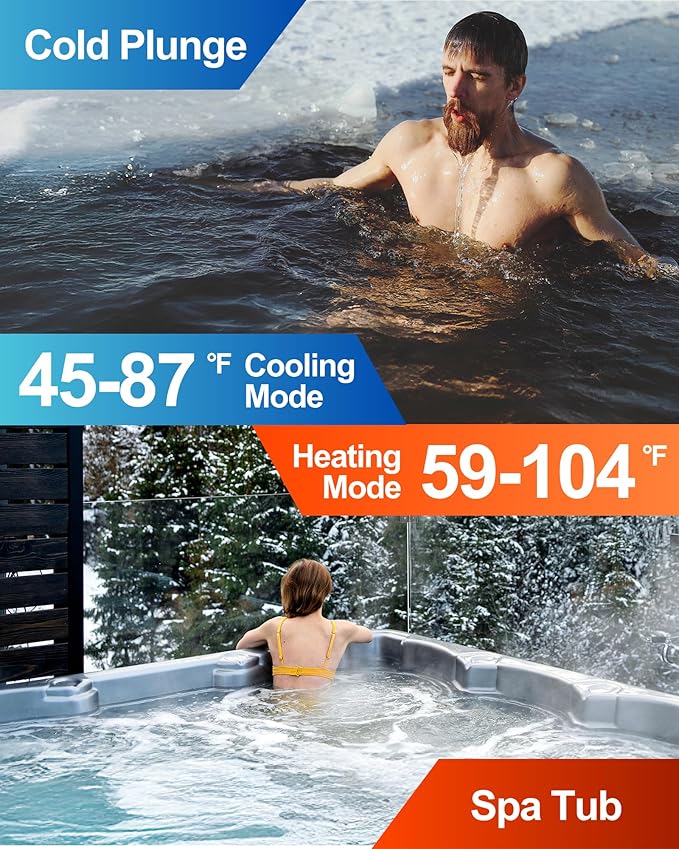 LiteFlow Series Smart Electric Pool Heater for Above and Inground Pools up to 10000 Gals, 35100BTU Pool Heat Pump with Cooling&Heating Mode, Control via WiFi, Titanium Heat Exchanger, 240V