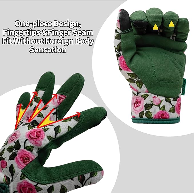 Thorn Proof&Puncture Resistant Gardening Gloves with Grip,Garden Glove for Women, Leather Yard Work Gifts