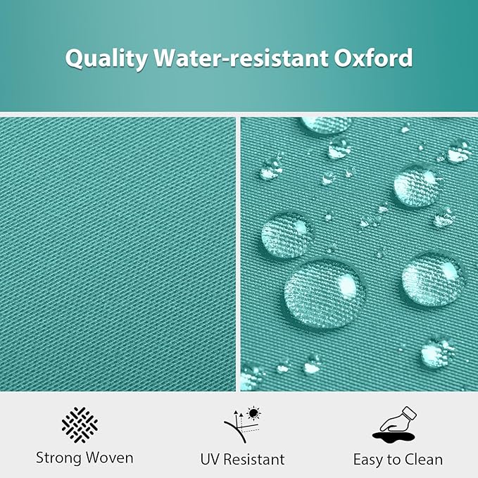 Outdoor Chair Cushions Set of 4, 17 x 16 Inch Patio Chair Cushions for Outdoor Furniture, Water Resistant, Non-Slip Ties(Teal)