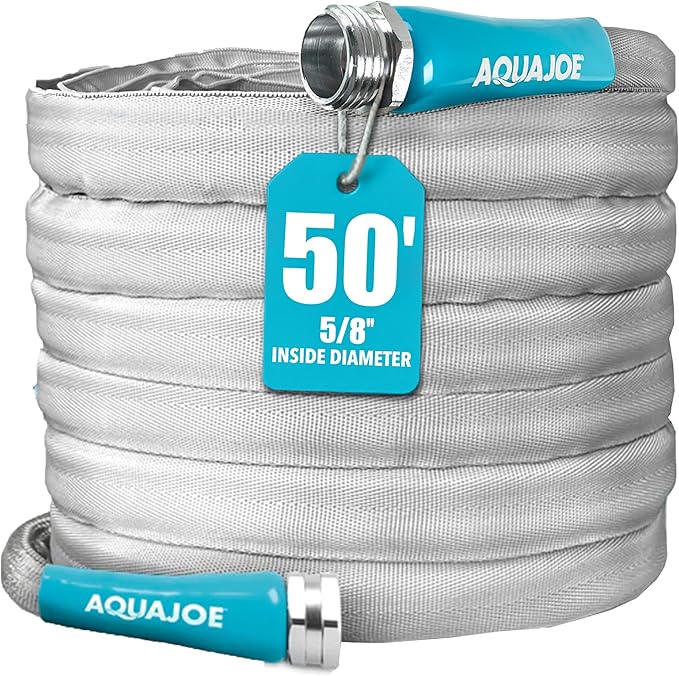 Aqua Joe AJFJH50-58-PRX XTREME FIBERJACKET Flexible, Kink-Resistant Garden Hose, 600 PSI Max, 5/8-Inch Diameter, 50 Feet