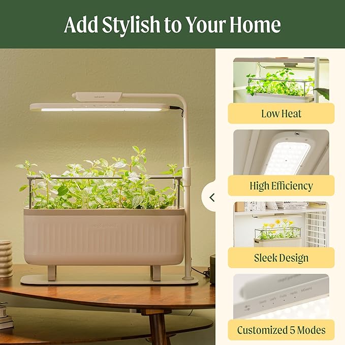 Vego garden Grow Lights Stand for Indoor Plants, Full-Spectrum Grow Light MimicsNatural Sunlight with Customized Adjustable Height supports seedlings, fruit, houseplants, herbs, greens, and microgreens.