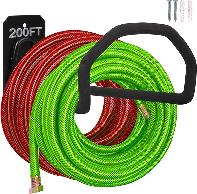 Heavy Duty Hose Hanger Wall Mount Water Hose Holders for Outside, Sturdy Hose Stand for Garden Hose Storage and Extension Cords
