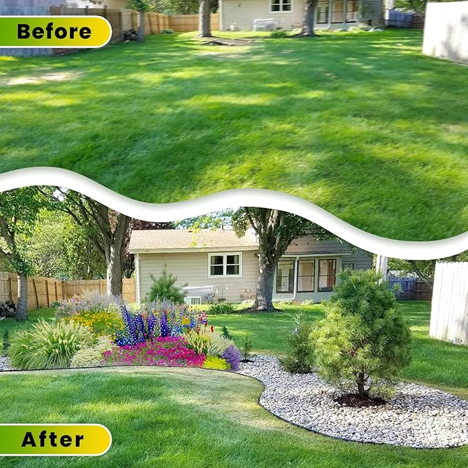 Landscape Edging 2 Inch Tall 100 FT, Garden Edging Coil with 120pcs Spikes, Edging Border Coil for Landscaping, Flower Beds, Lawn, and Yard - Black