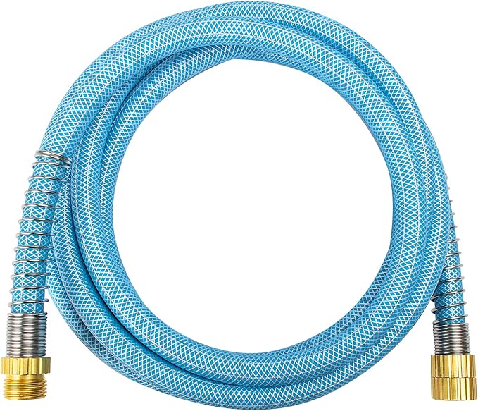 Fevone Kink Free Garden Hose 50 ft, All Weather Flexible, Heavy-Duty & Durable, Solid Brass Fittings, Leak-Free Connection