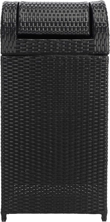 Safavieh Outdoor Collection Serapis Black Wicker Trash Bin