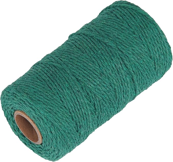 Green Garden Twine for Crafts - Ohtomber 328 Feet 2MM Natural Cotton Twine String for DIY Crafts Wrapping