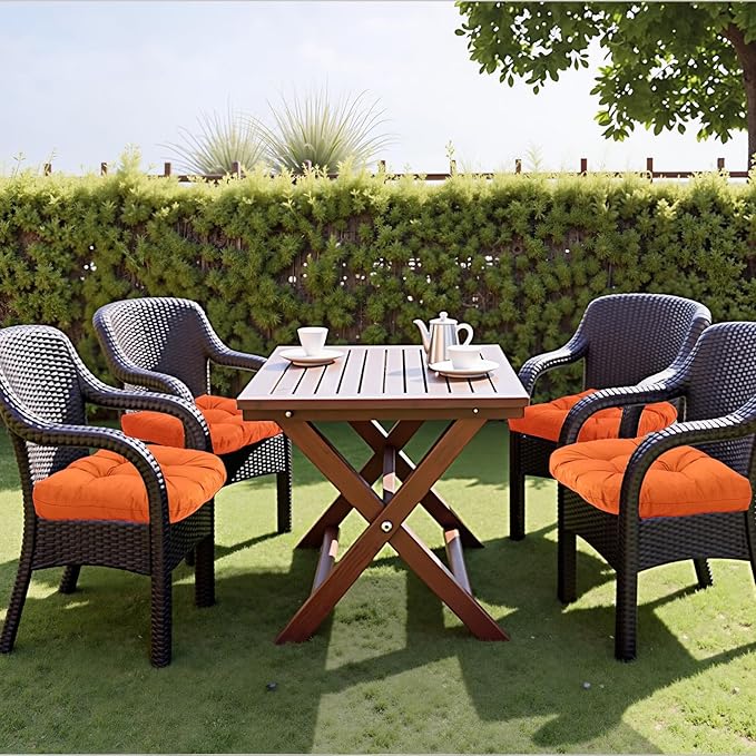 MTMR Water-Repellent Outdoor Chair Cushions Set of 2, 19”X19” Patio Chair Cushions with High Elasticity PP Cotton, Thick Tufted Outdoor Patio Furniture Cushions, Seat Cushions for Outdoor Furniture