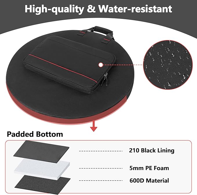 Heat Deflector Carrying Bag Compatible with Solo Stove Bonfire Heat Deflector 25”, Protective Accessory Bag with Handle & Pocket for Heat Deflector Transport and Storage, Dia: 26.5”, Medium