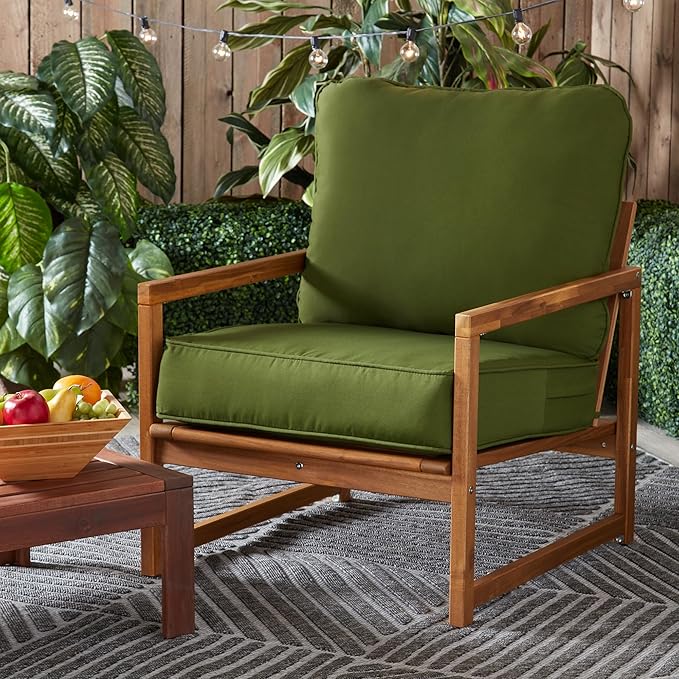 Greendale Home Fashions Outdoor Reversible 2-Piece Deep Seat Cushion Set, Juniper