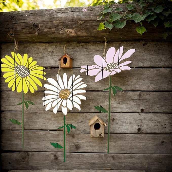 Large Flower Stencils Set, 12 x 12 Inch, 10 Pieces, DIY Art Templates for Walls, Wood, Fabric, Garden