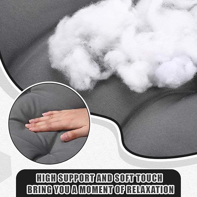 Barydat 3 Pack Wicker Furniture Cushions Waterproof Outdoor/Indoor Tufted Wicker Chair Cushions 1 Loveseat and 2 U-Shape Rattan Chairs for Patio Furniture, Rattan Love Seat, Bench(Gray)
