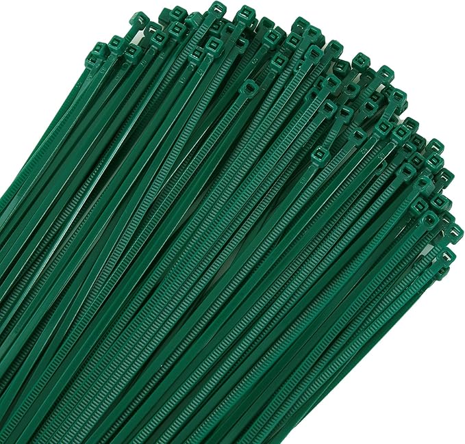 8 inch 3mm Dark Green Nylon Garden Cable Zip Ties Self Locking Cable Ties Twist Ties, Multi-Purpose Cable Tie (200 Pcs) Decoration Tie Wraps for Christmas Tree